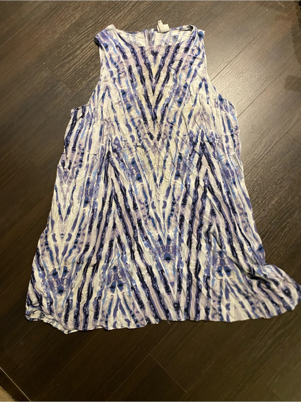 Ava & Viv No Sleeve White / Blue Dress